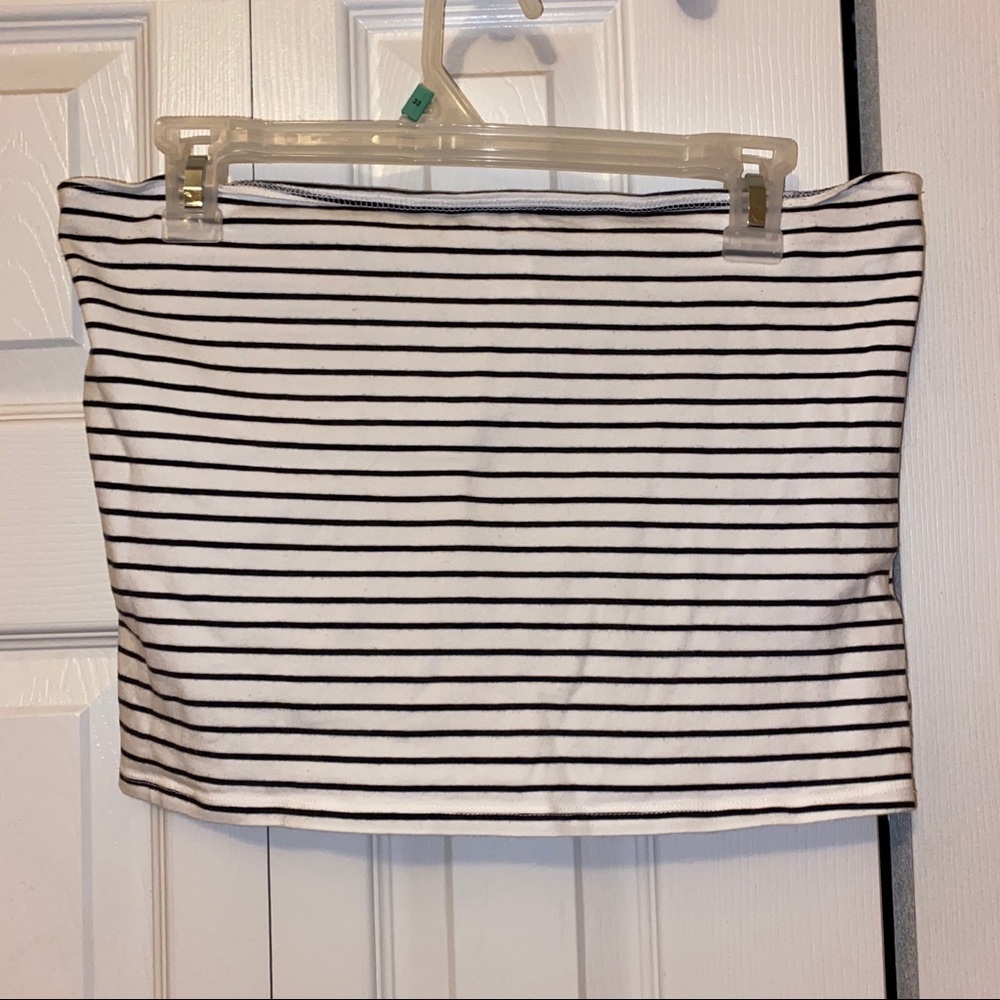 Forever 21 black and white stripped tube top